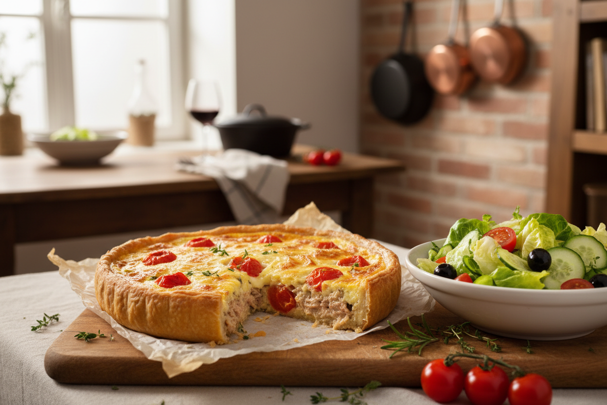 Menu Jeudi — Quiche au thon et salade croquante