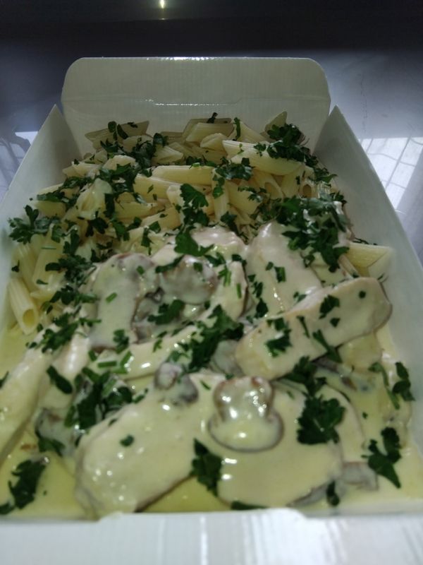 Poulet à la crème + coquillettes